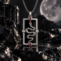 BLACK MIRROR — Sterling Silver Serpent Pendant