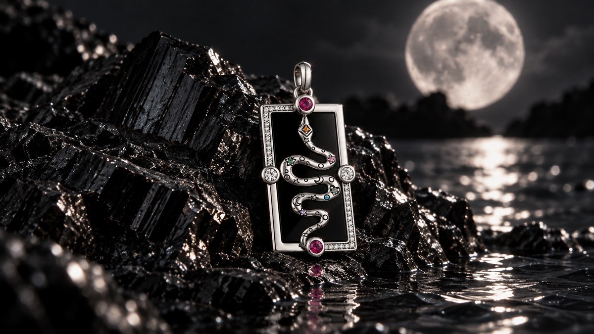 BLACK MIRROR — moonlit hero view of Noctara jewelry