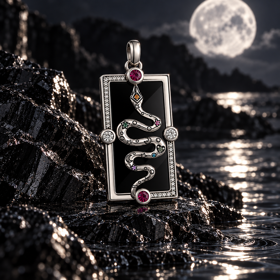 BLACK MIRROR — moonlit square product photo